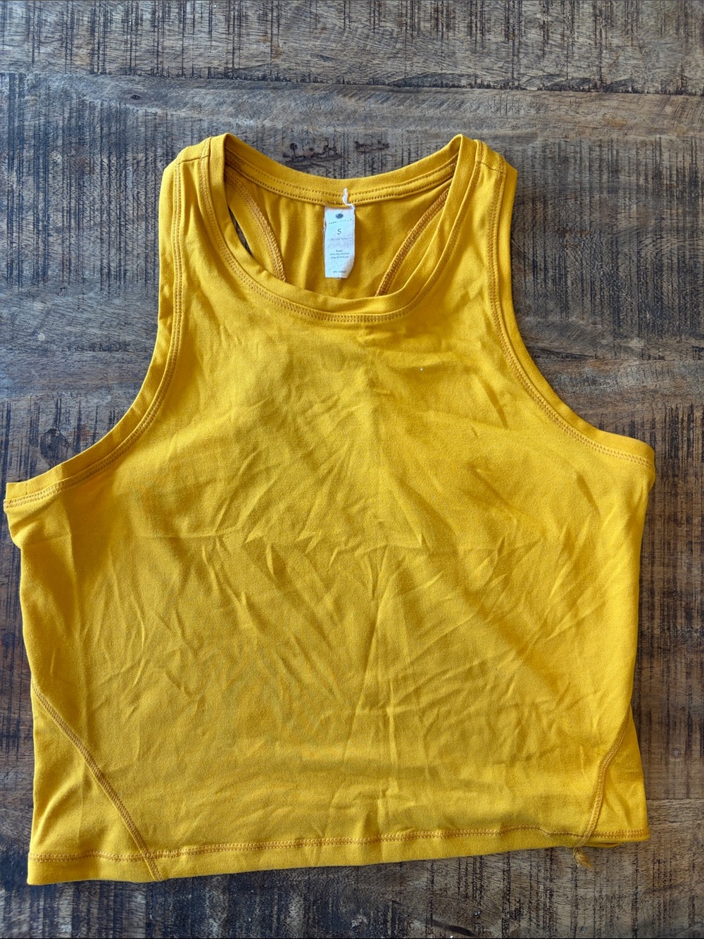 Women's Mustard Yellow Crop Tank Top - Brand Unknown